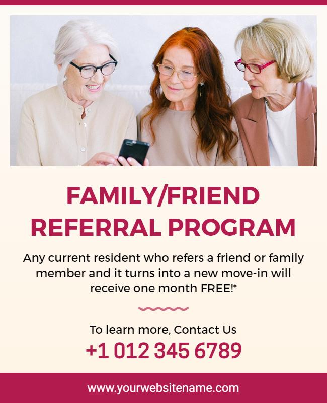 Family Friend Referral Program Flyer Template