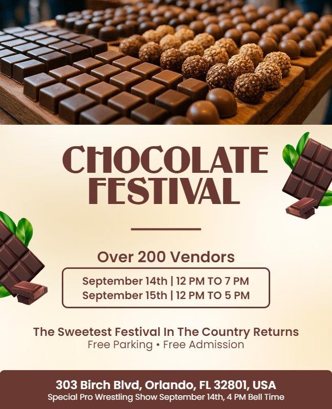 Family-Friendly Chocolate Festival Event Flyer Template