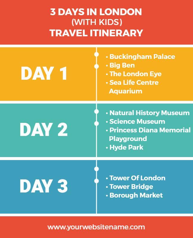 Family Friendly London Itinerary Flyer Template
