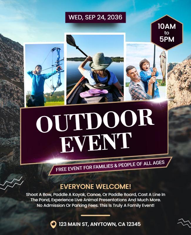 Family Friendly Outdoor Adventure Event Flyer Template