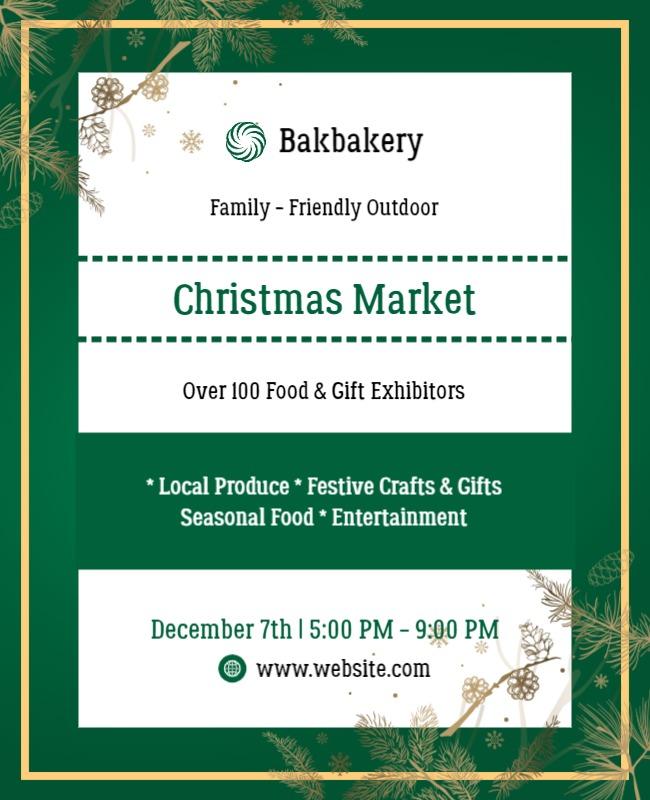 Family Friendly Outdoor Christmas Market Flyer Template