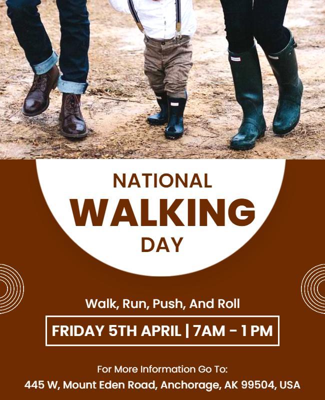 Family-Friendly Outdoor National Walking Day Celebration Poster Template