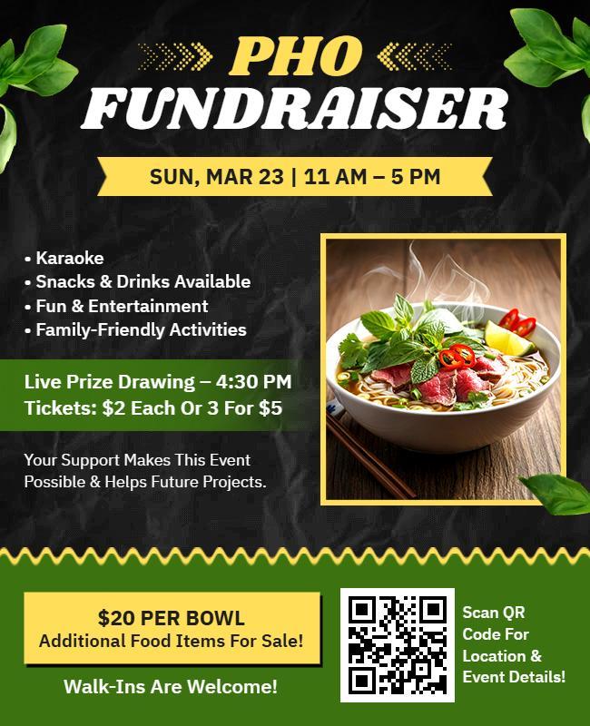 Family-Friendly Pho Fundraiser Flyer Template