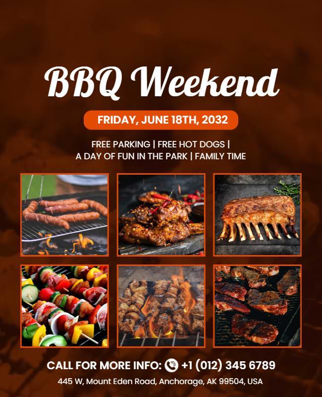 Family Fun Bbq Weekend Event Flyer Template