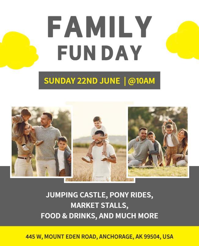 Family Fun Day Event Announcement Flyer Template