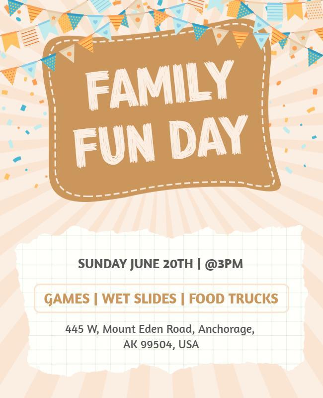 Family Fun Day Event Celebration Flyer Template