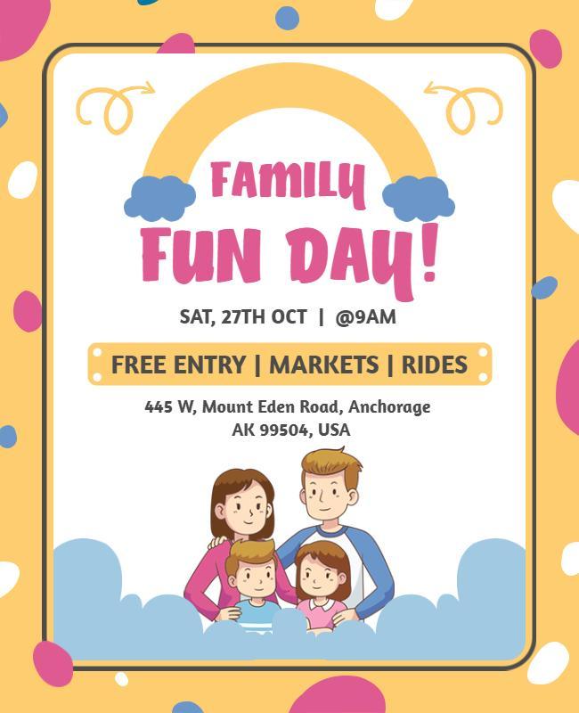 Colorful Family Fun Day Event Flyer Template