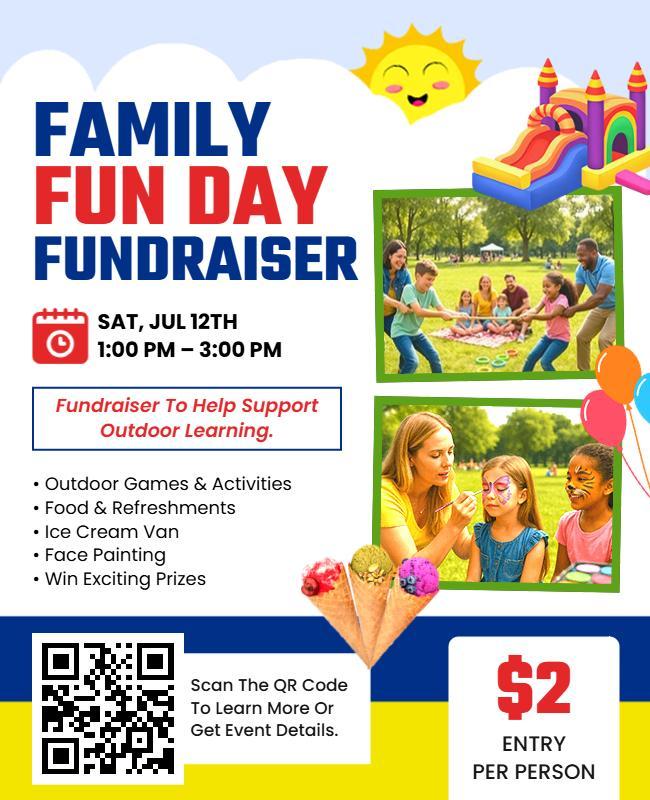 Family Fun Day Fundraiser Event Flyer Template