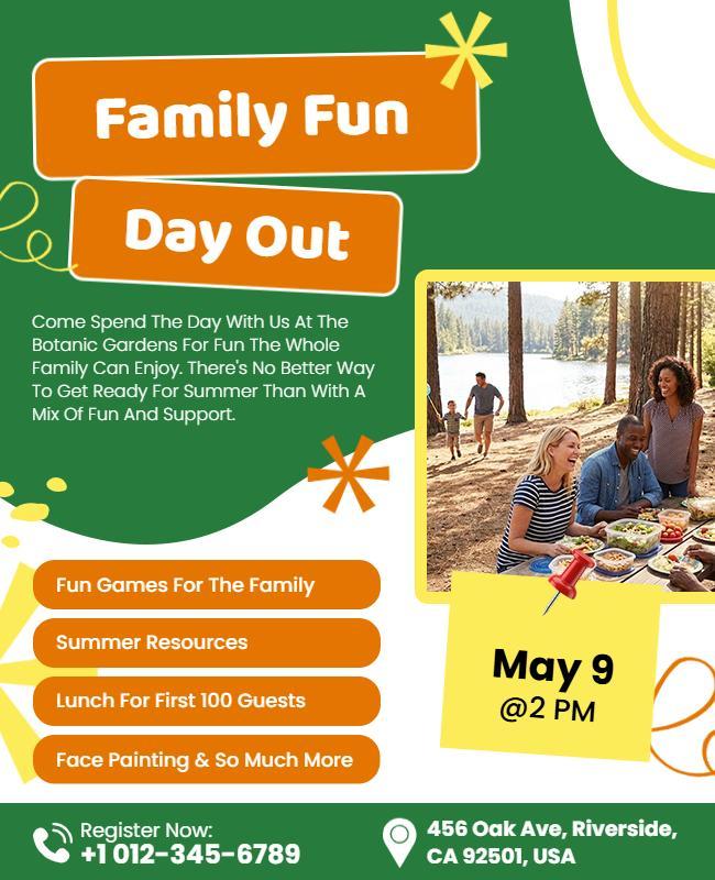Family Fun Day Out Event Flyer Template
