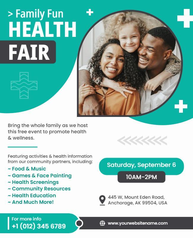 Family Fun Health Fair Event Flyer Template