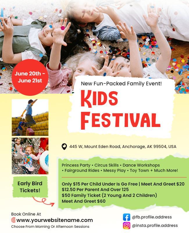 Family Fun Kids Festival Event Flyer Template