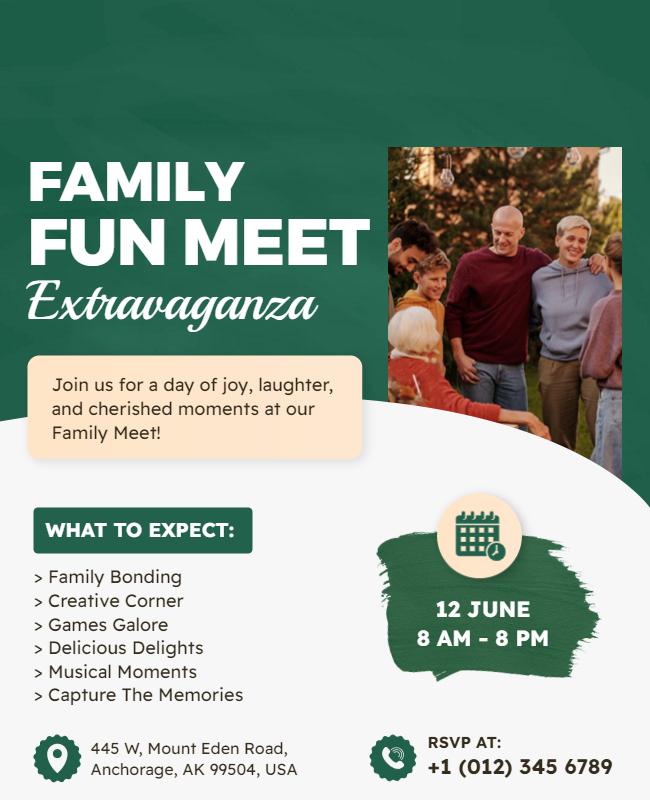 Family Fun Meet Extravaganza Flyer Template