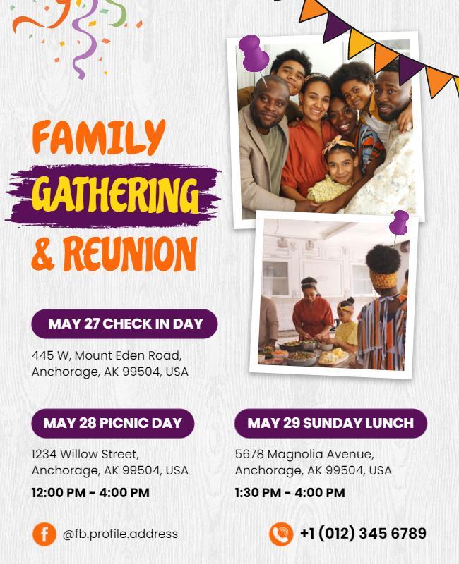 Family Gathering and Reunion Event Flyer Template