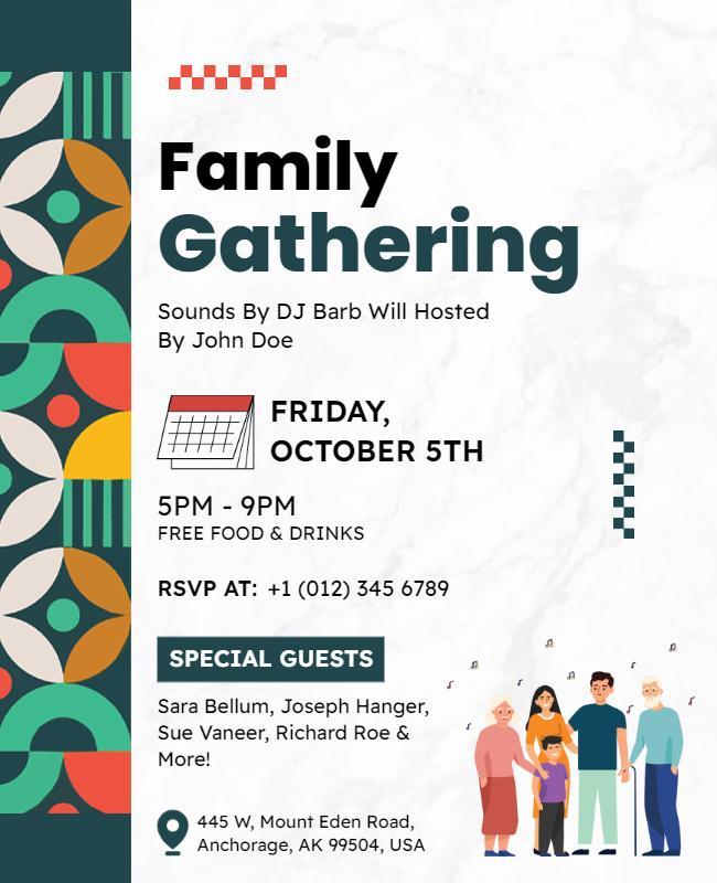 Family Gathering Event Flyer Template