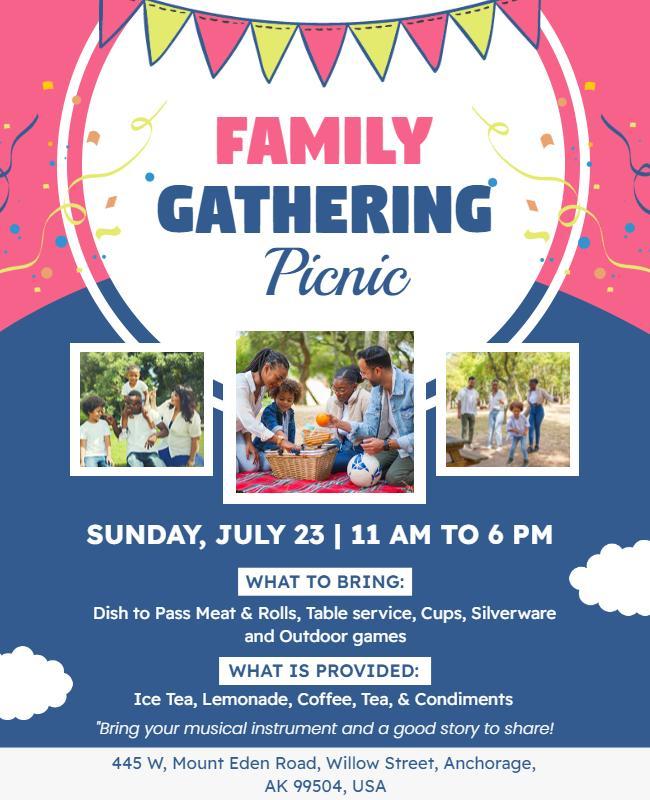 Family Gathering Picnic Event Flyer Template