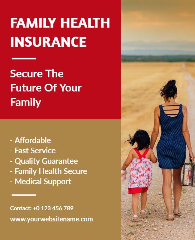 Family Health Insurance Promotion Flyer Template