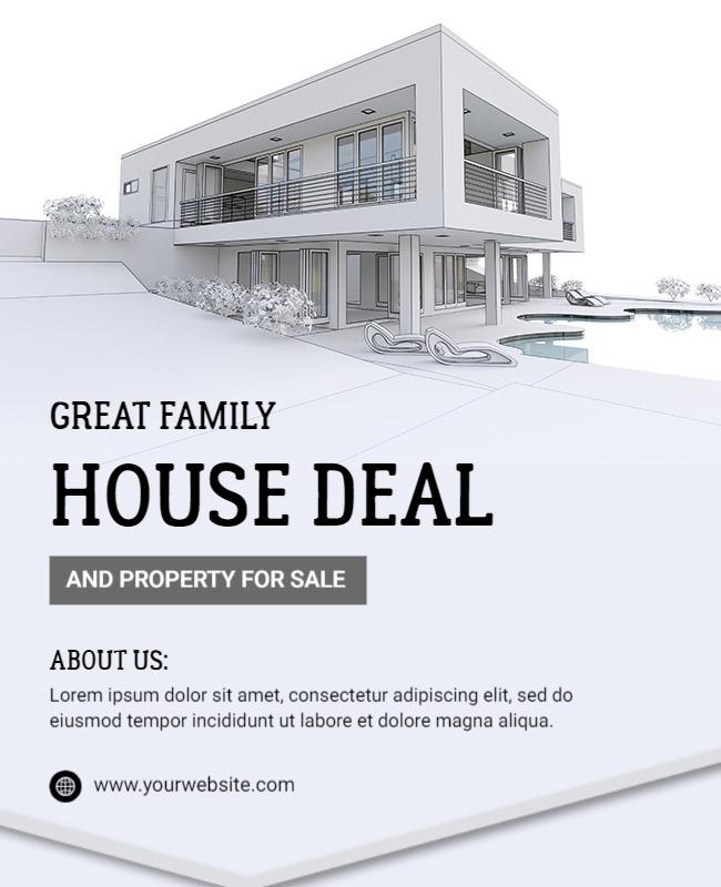 Family House Real Estate Sale Flyer Template