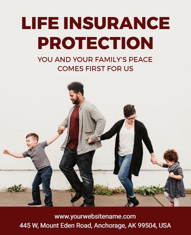 Family Life Insurance Protection Flyer Template