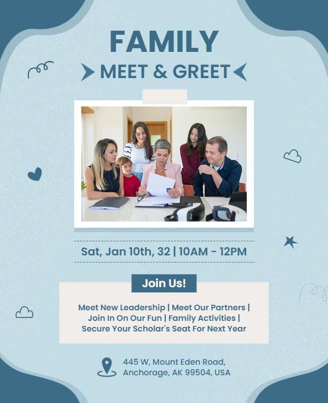 Family Meet and Greet Event Flyer Template