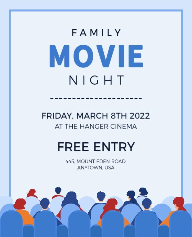 Family Movie Night Event Flyer Template