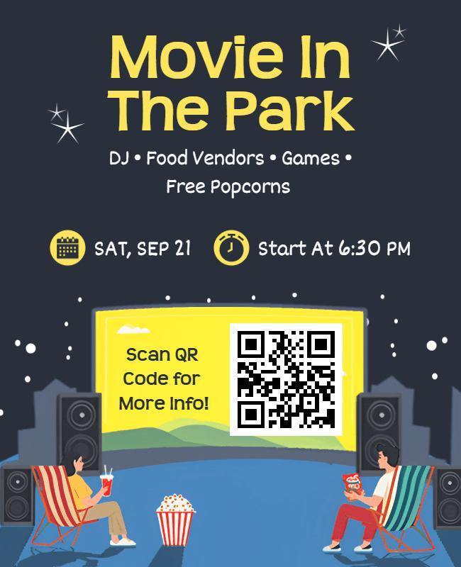 Family Movie Night in the Park Flyer Template