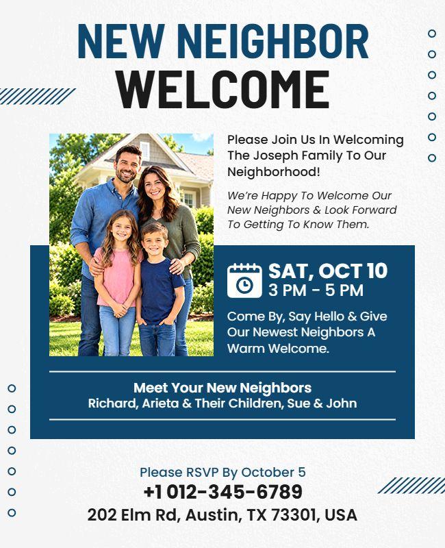 Family Neighborhood Introduction Gathering Flyer Template