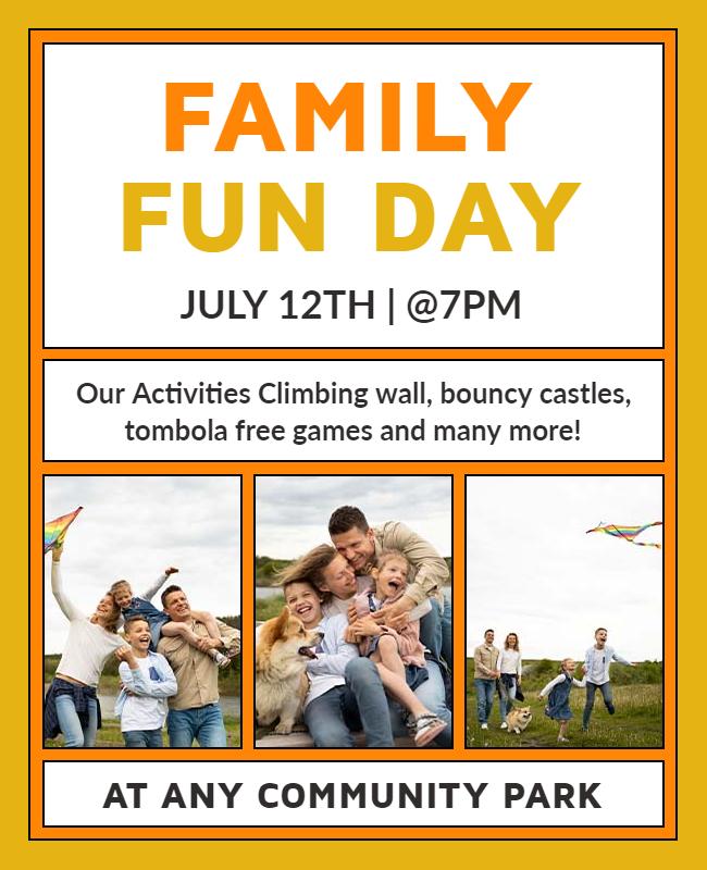 Family Outdoor Fun Day Event Flyer Template