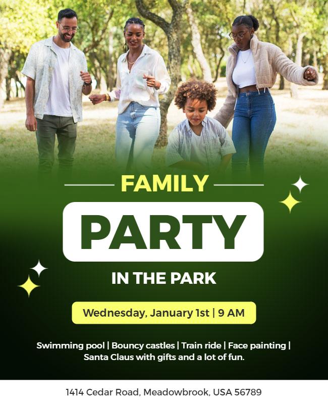 Family Park Celebration Event Flyer Template