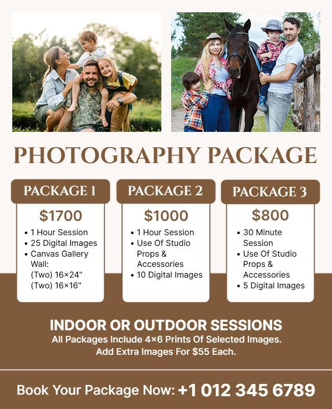 Family Photography Package Promotion Flyer Template