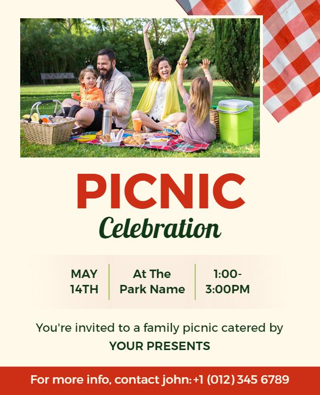 Family Picnic Celebration Event Flyer Template