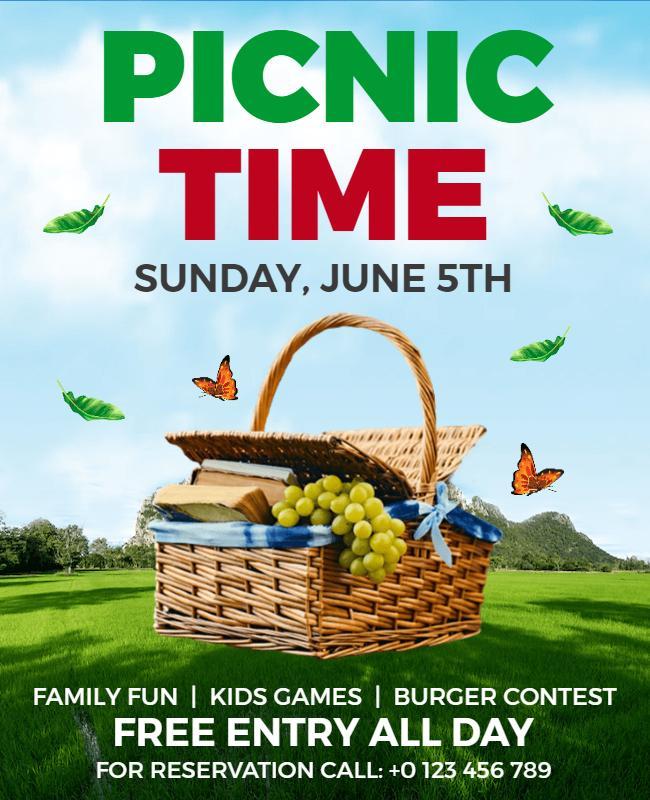 Family Picnic Event Promotion Flyer Template