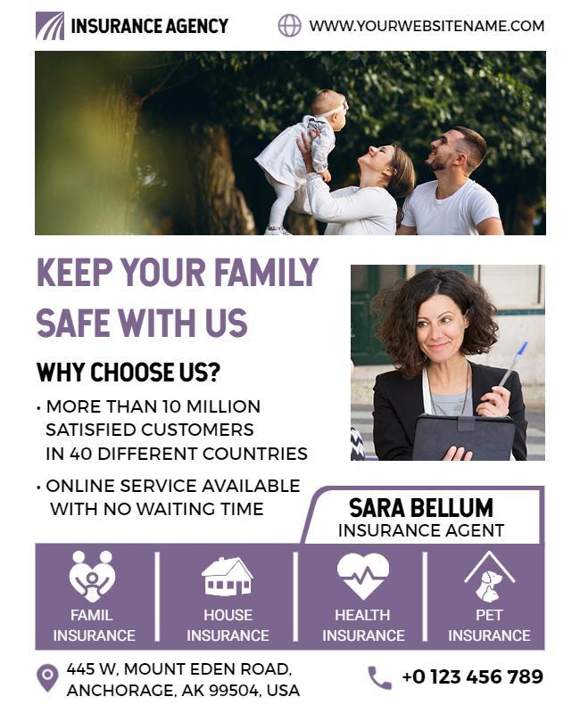 Family Protection Insurance Services Flyer Template