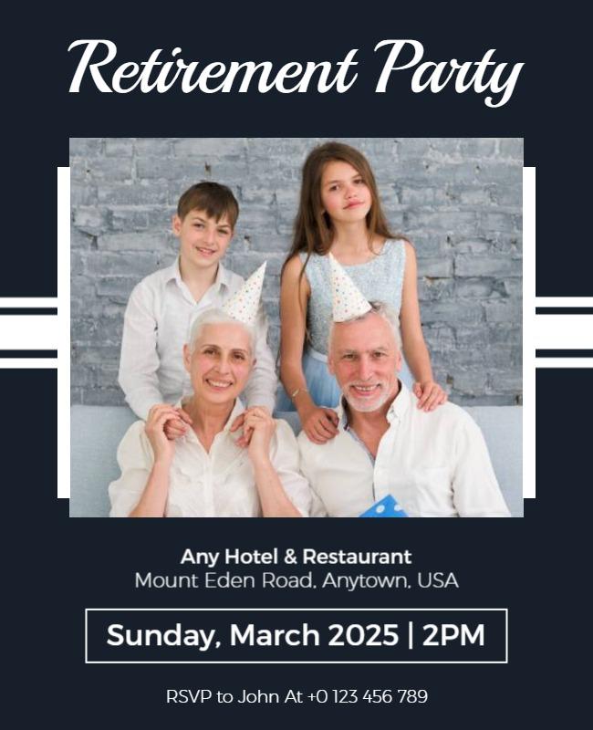 Family Retirement Celebration Event Flyer Template