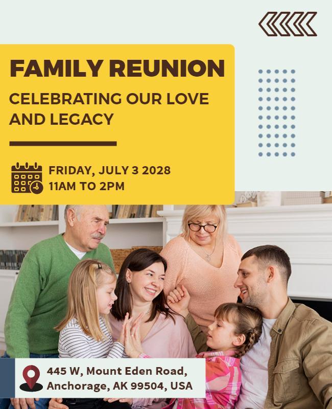 Family Reunion Celebration Gathering Flyer Template