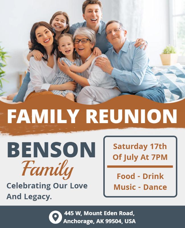 Warm Family Reunion Celebration with Modern Design Flyer Template