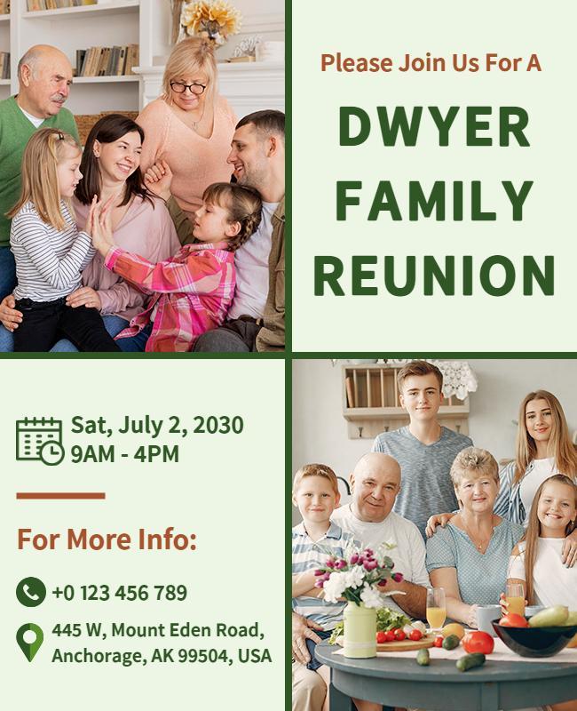 Family Reunion Celebration Invitation Flyer Template