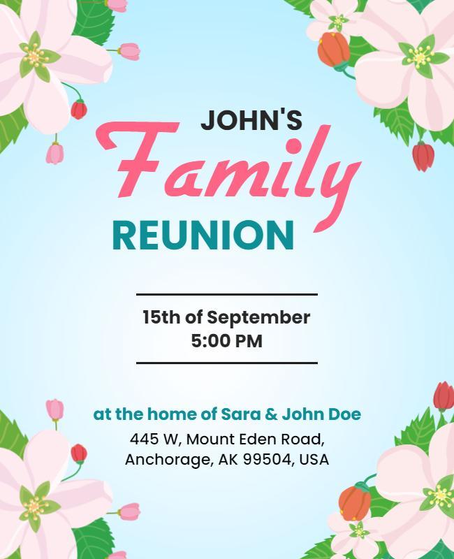 Family Reunion Event Announcement Flyer Template