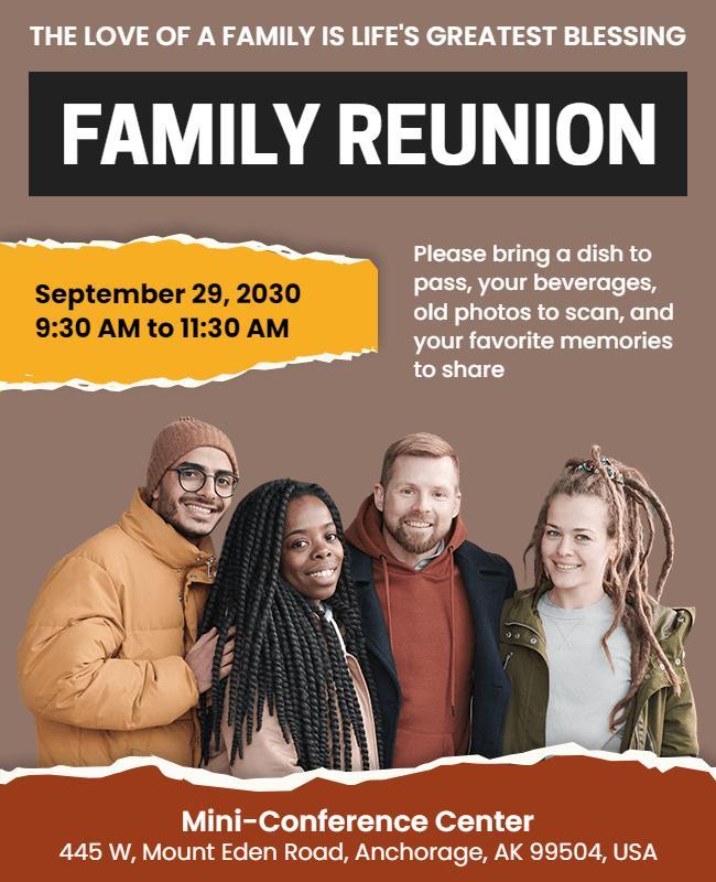 Family Reunion Event Gathering Flyer Template