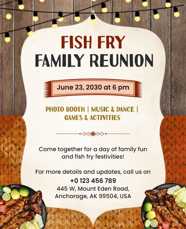 Family Reunion Fish Fry Event Flyer Template