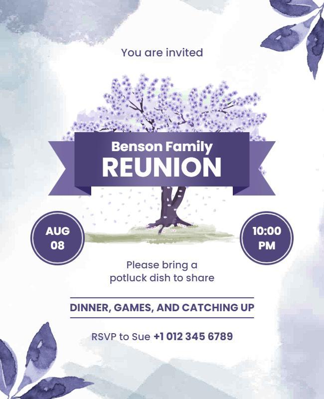 Family Reunion Gathering Invitation Flyer Template