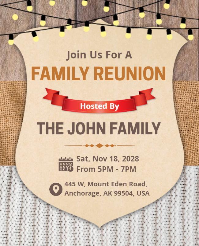 Family Reunion Invitation Flyer Template