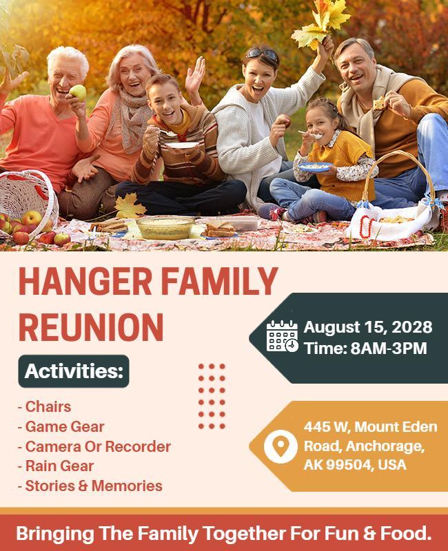 Family Reunion Picnic Event Flyer Template