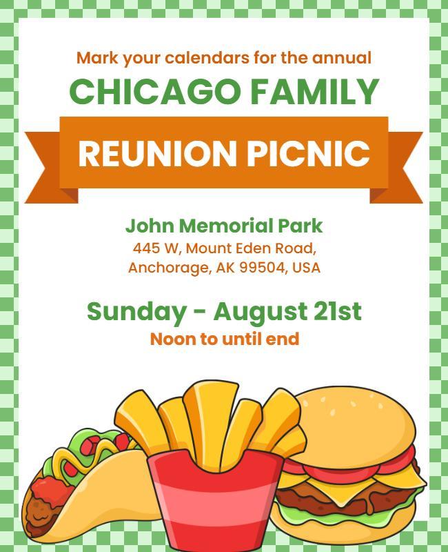 Family Reunion Picnic Invitation Flyer Template