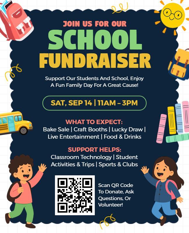 Family School Fundraiser Event Flyer Template
