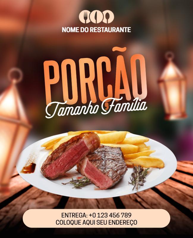 Family Size Steak Dinner Restaurant Flyer Template