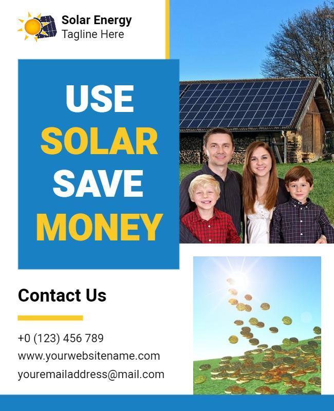 Family Solar Energy Savings Flyer Template