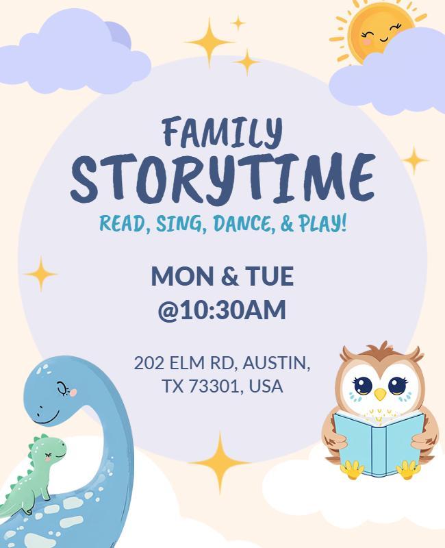 Family Storytime Event Flyer Template
