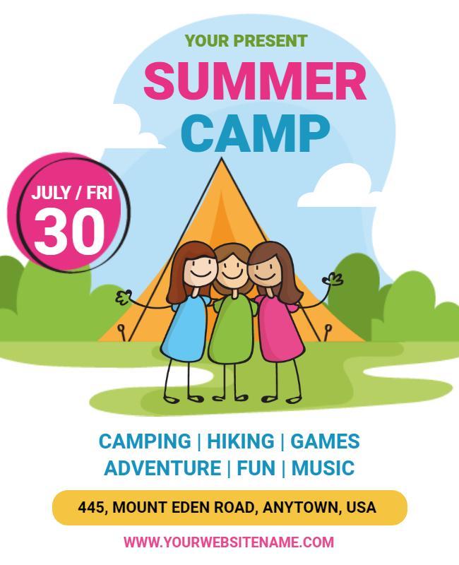 Family Summer Camp Adventure Flyer Template