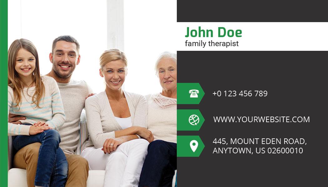Family Therapist Personal Profile Business Card Template