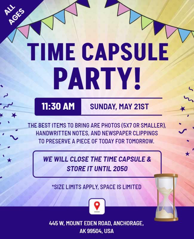 Family Time Capsule Event Flyer Template